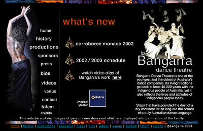 Bangarra Dance Theatre website